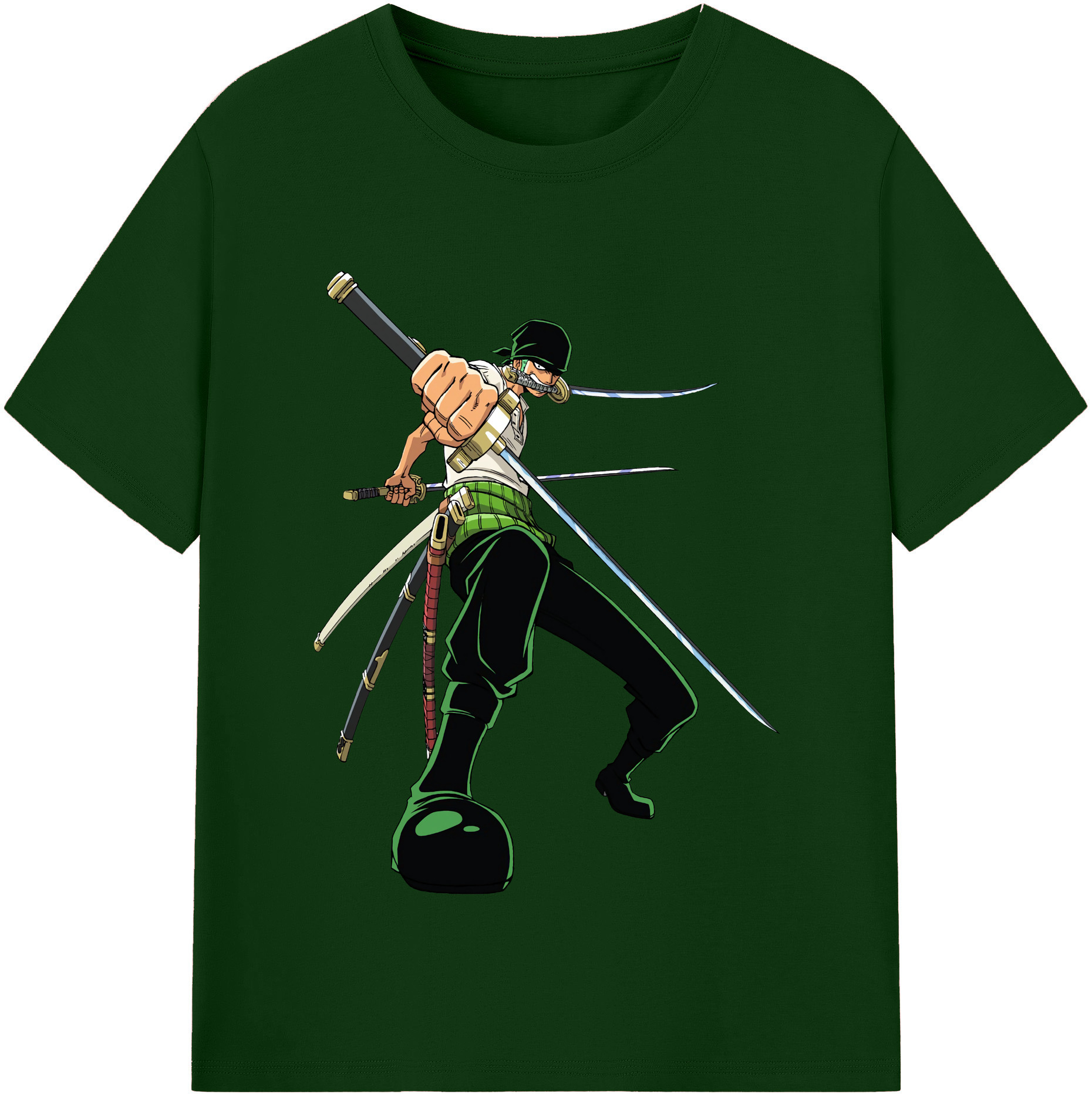 ワンピース ロロノア・ゾロ ONE PIECE Roronoa Zoro 綿100％半袖Tシャツ（フロントプリント）